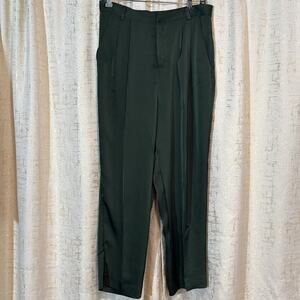 Jason Wu Pants Green Silky Look Dress Pant Business Work MSRP $320 Women's Large